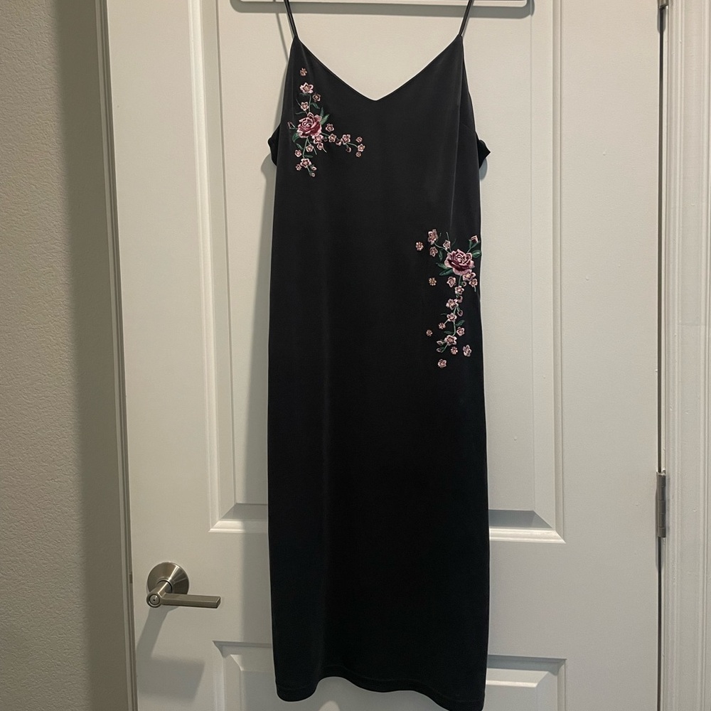 Topshop Black Midi Dress - Size US 8